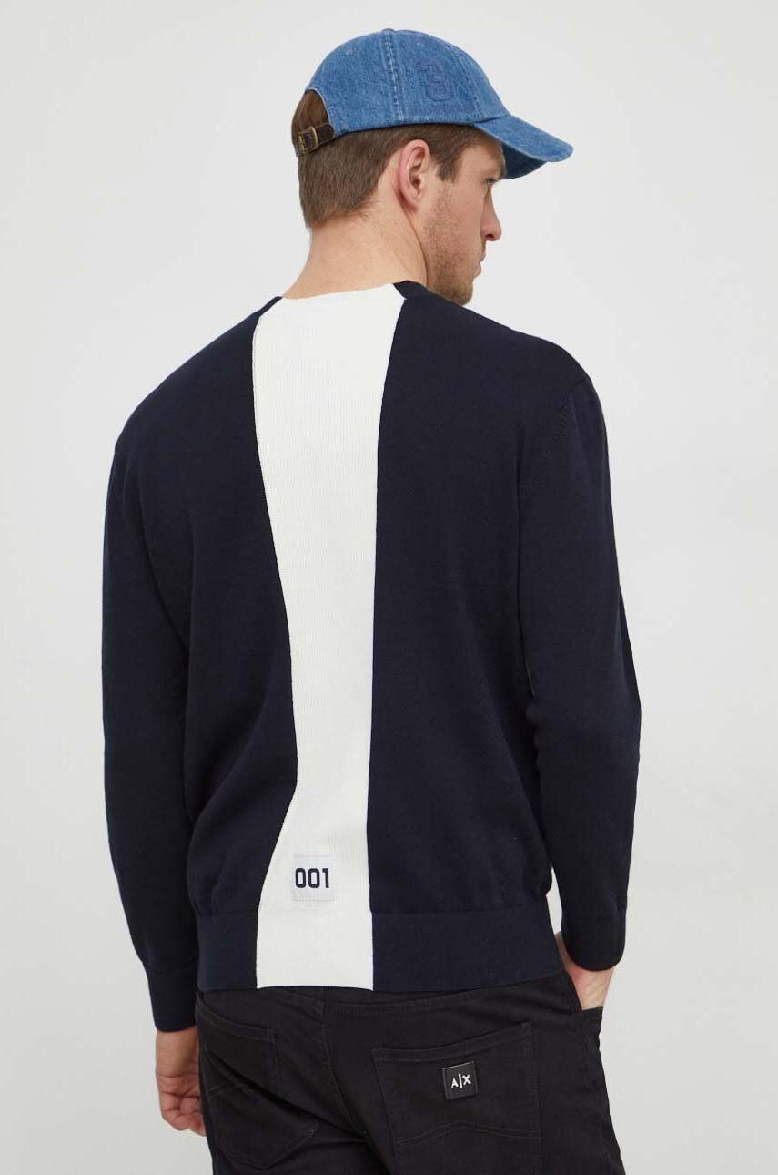 Armani Exchange pulover de bumbac culoarea albastru marin, light Armani Exchange pulover de bumbac culoarea albastru marin, light