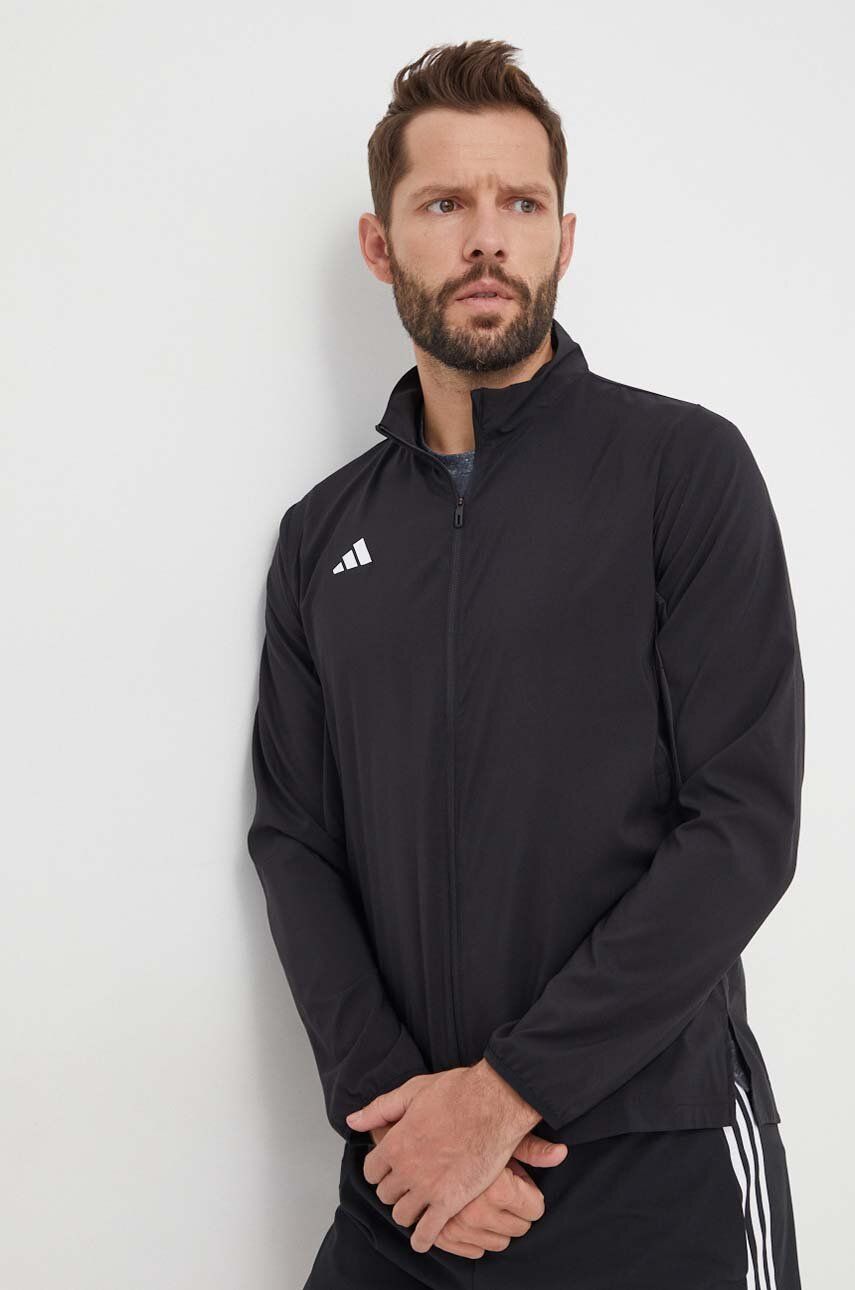 adidas Performance jachetă de alergare Adizero culoarea negru, de tranziție IT7585 adidas Performance jachetă de alergare Adizero culoarea negru, de tranziție IT7585