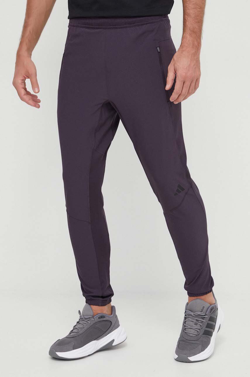 adidas Performance pantaloni de antrenament D4T culoarea violet, uni IS3796 adidas Performance pantaloni de antrenament D4T culoarea violet, uni IS3796