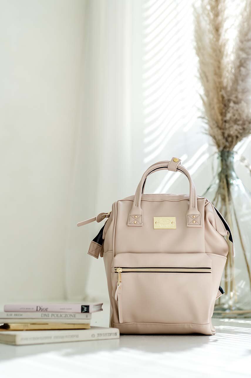 La Millou rucsac Dolce Vita Pure VENICE BEACH culoarea bej, mare, neted La Millou rucsac Dolce Vita Pure VENICE BEACH culoarea bej, mare, neted