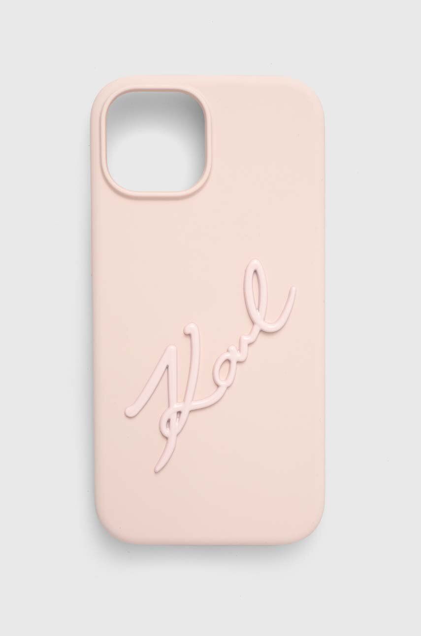 Karl Lagerfeld husă pentru telefon iPhone 15 / 14 / 13 6.1'' culoarea roz Karl Lagerfeld husă pentru telefon iPhone 15 / 14 / 13 6.1'' culoarea roz