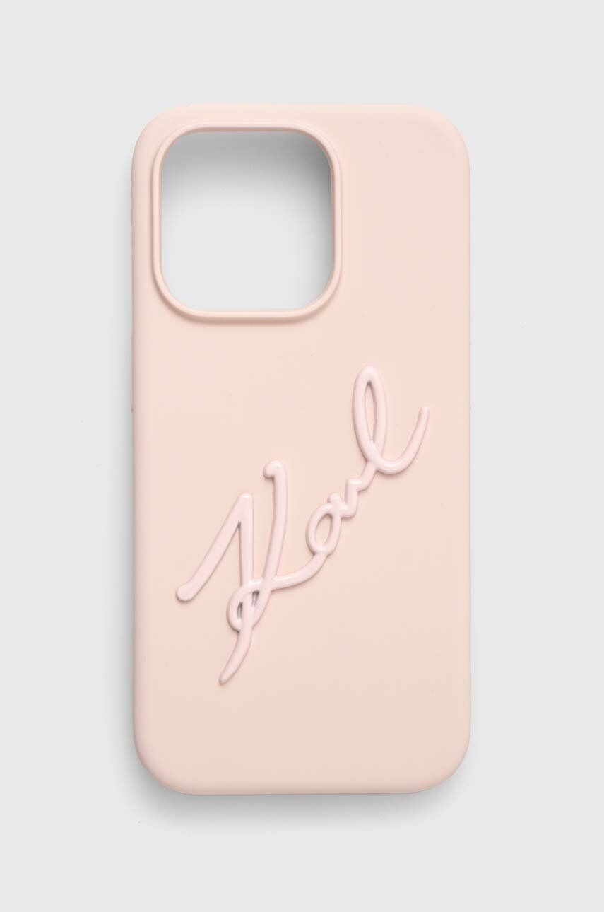 Karl Lagerfeld husă pentru telefon iPhone 15 Pro 6.1'' culoarea roz Karl Lagerfeld husă pentru telefon iPhone 15 Pro 6.1'' culoarea roz