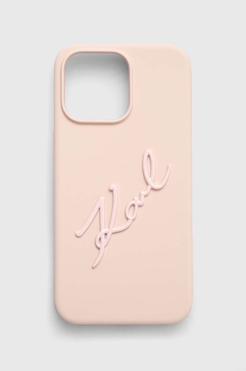Karl Lagerfeld husă pentru telefon iPhone 15 Pro Max 6.7'' culoarea roz Karl Lagerfeld husă pentru telefon iPhone 15 Pro Max 6.7'' culoarea roz
