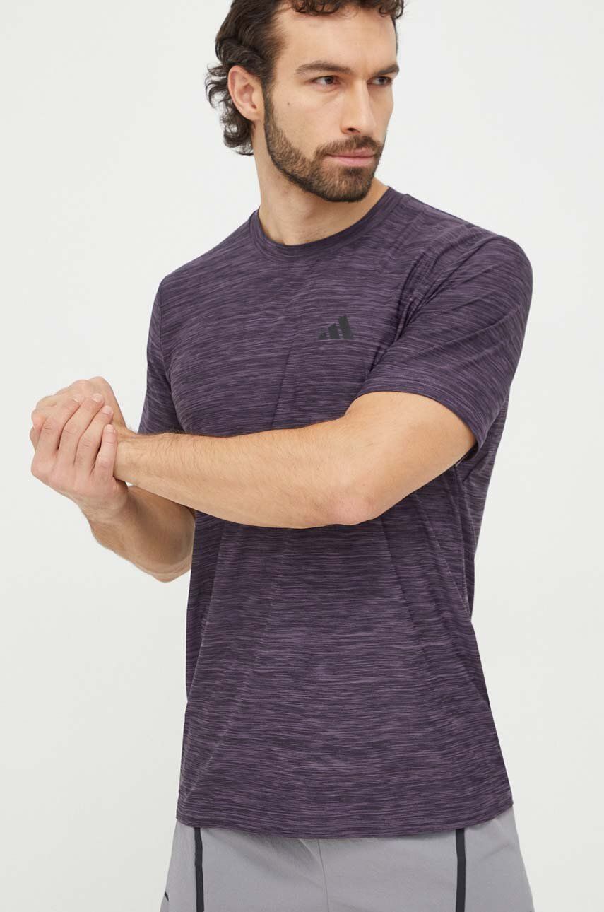 adidas Performance tricou de antrenament Training Essentials culoarea violet, cu model IT5400 adidas Performance tricou de antrenament Training Essentials culoarea violet, cu model IT5400