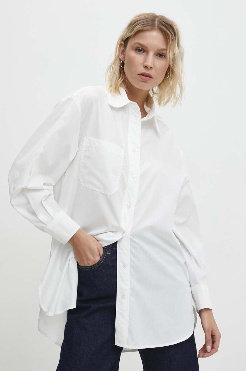 Answear Lab camasa femei, culoarea alb, cu guler clasic, relaxed Answear Lab camasa femei, culoarea alb, cu guler clasic, relaxed
