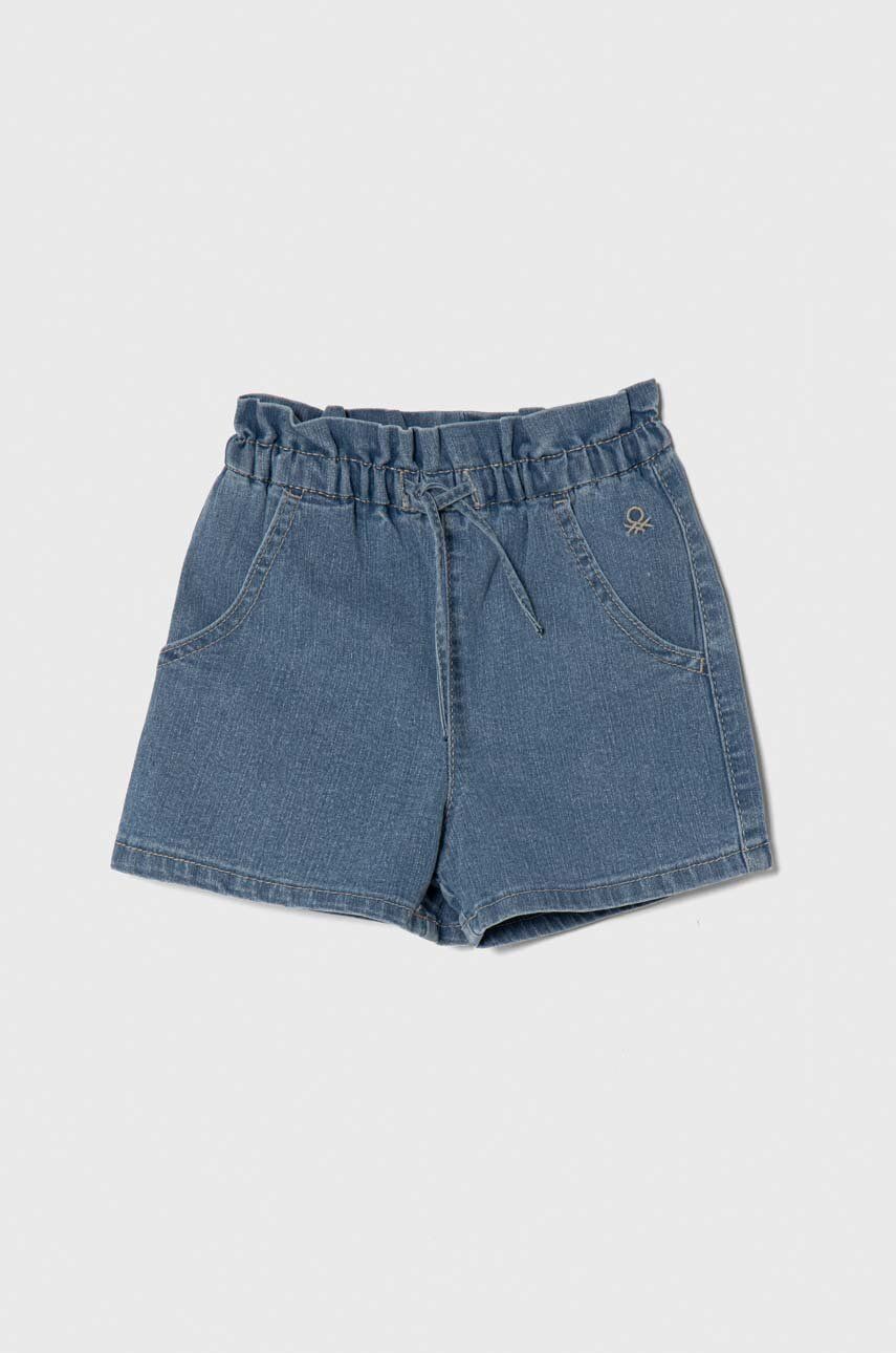 United Colors of Benetton pantaloni scurti din denim pentru copii neted, talie reglabila United Colors of Benetton pantaloni scurti din denim pentru copii neted, talie reglabila
