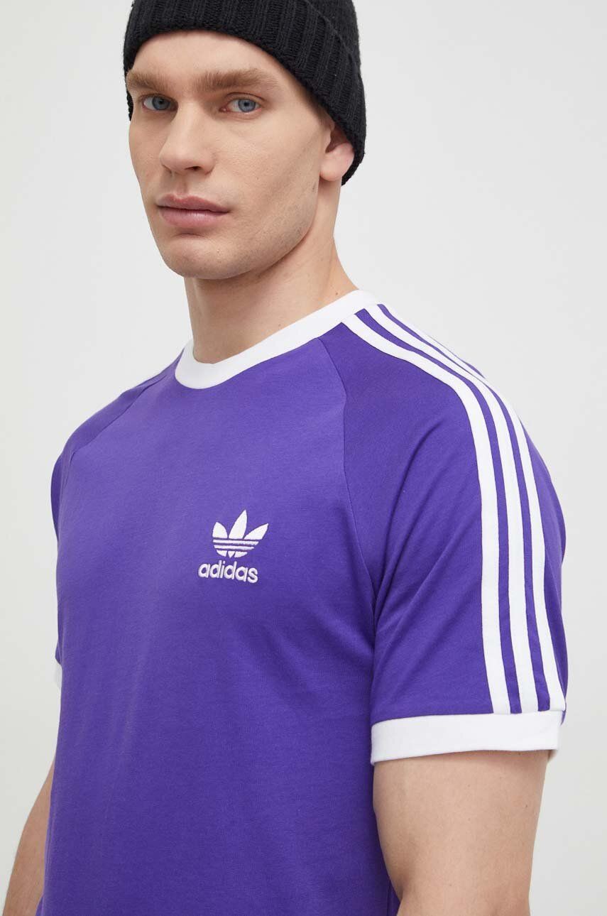 adidas Originals tricou din bumbac 3-Stripes Tee bărbați, culoarea violet, cu imprimeu, IM9394 adidas Originals tricou din bumbac 3-Stripes Tee bărbați, culoarea violet, cu imprimeu, IM9394