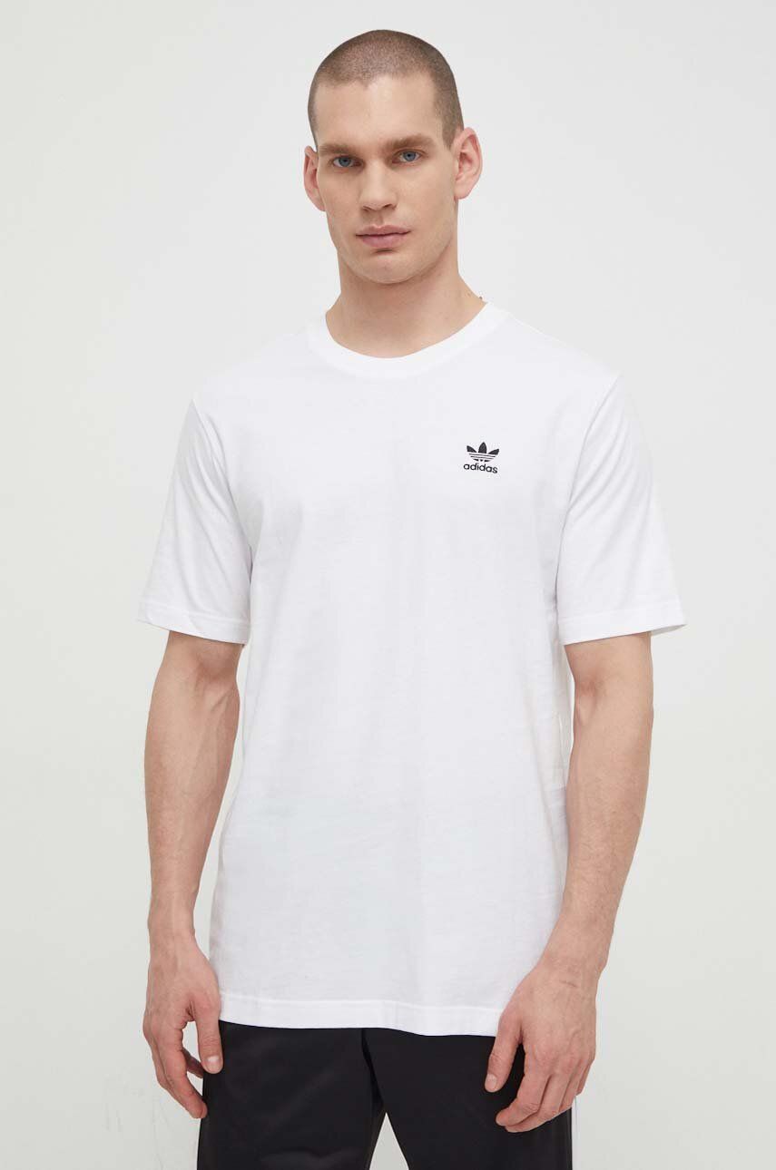 adidas Originals tricou din bumbac Essential Tee bărbați, culoarea alb, cu imprimeu, IR9691 adidas Originals tricou din bumbac Essential Tee bărbați, culoarea alb, cu imprimeu, IR9691