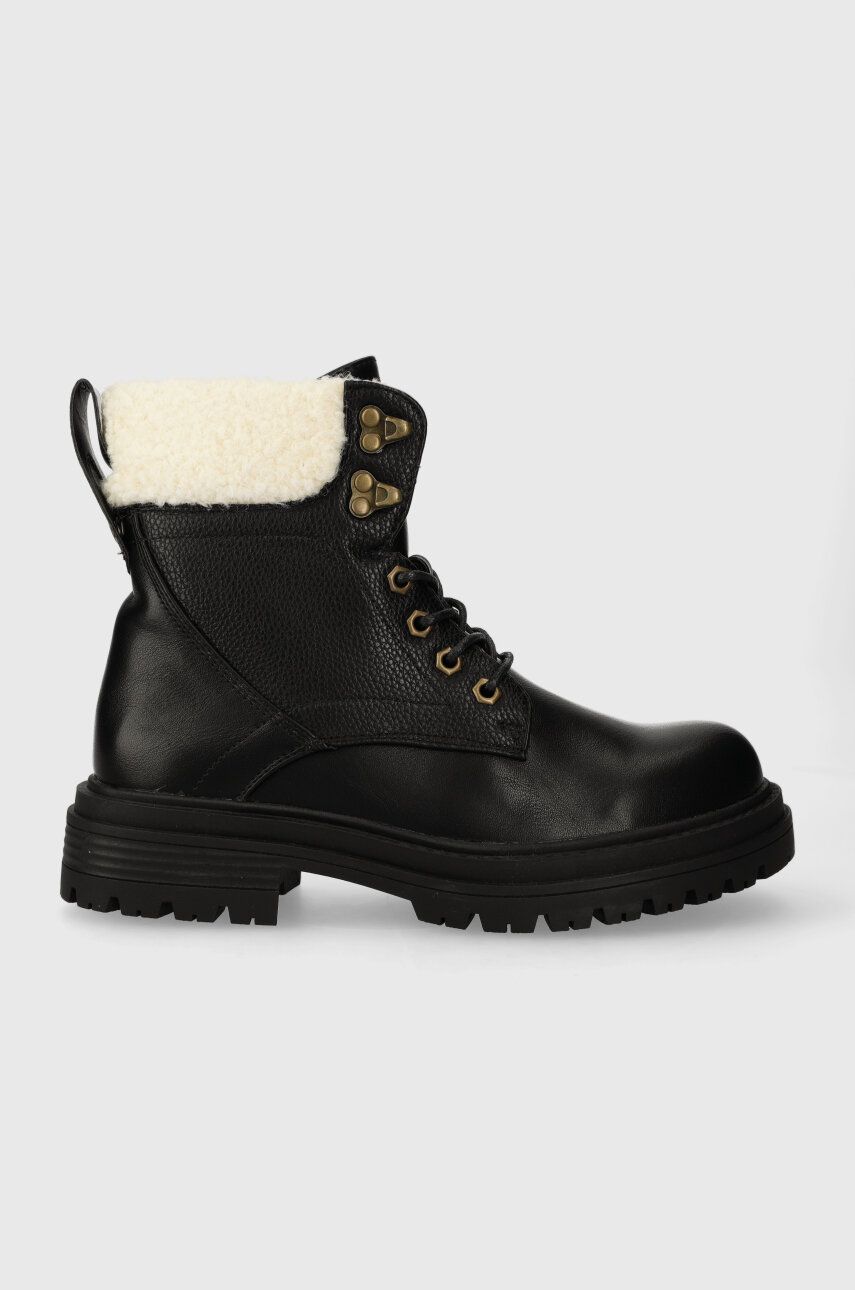 Answear Lab botine culoarea negru, cu toc plat, izolare usoara Answear Lab botine culoarea negru, cu toc plat, izolare usoara