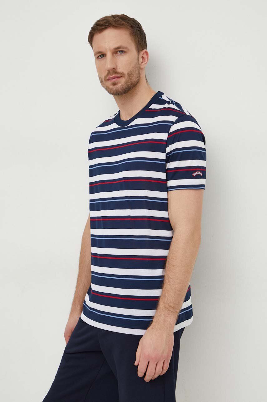Paul&Shark tricou din bumbac barbati, culoarea albastru marin, modelator Paul&Shark tricou din bumbac barbati, culoarea albastru marin, modelator