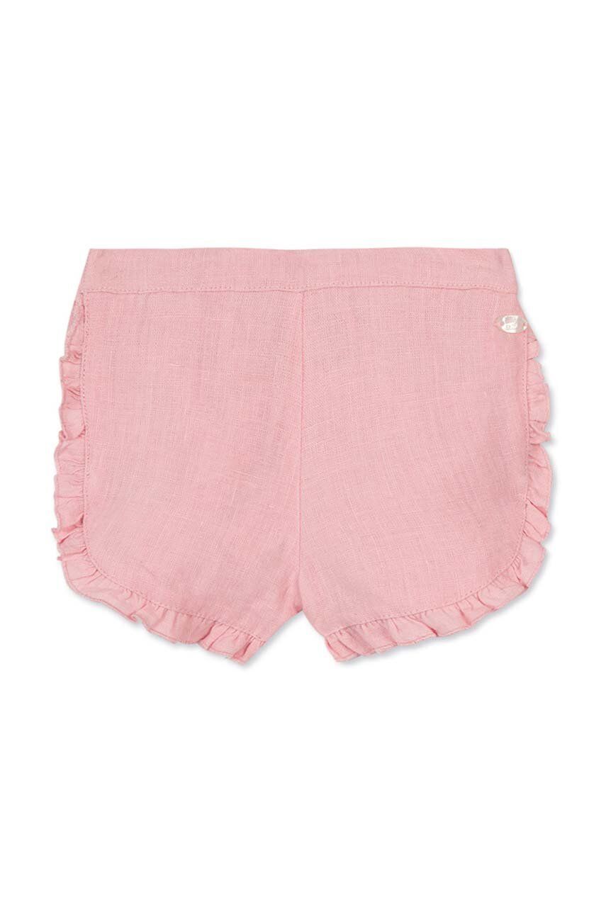 Tartine et Chocolat pantaloni scurți de in pentru bebeluși culoarea roz, neted Tartine et Chocolat pantaloni scurți de in pentru bebeluși culoarea roz, neted
