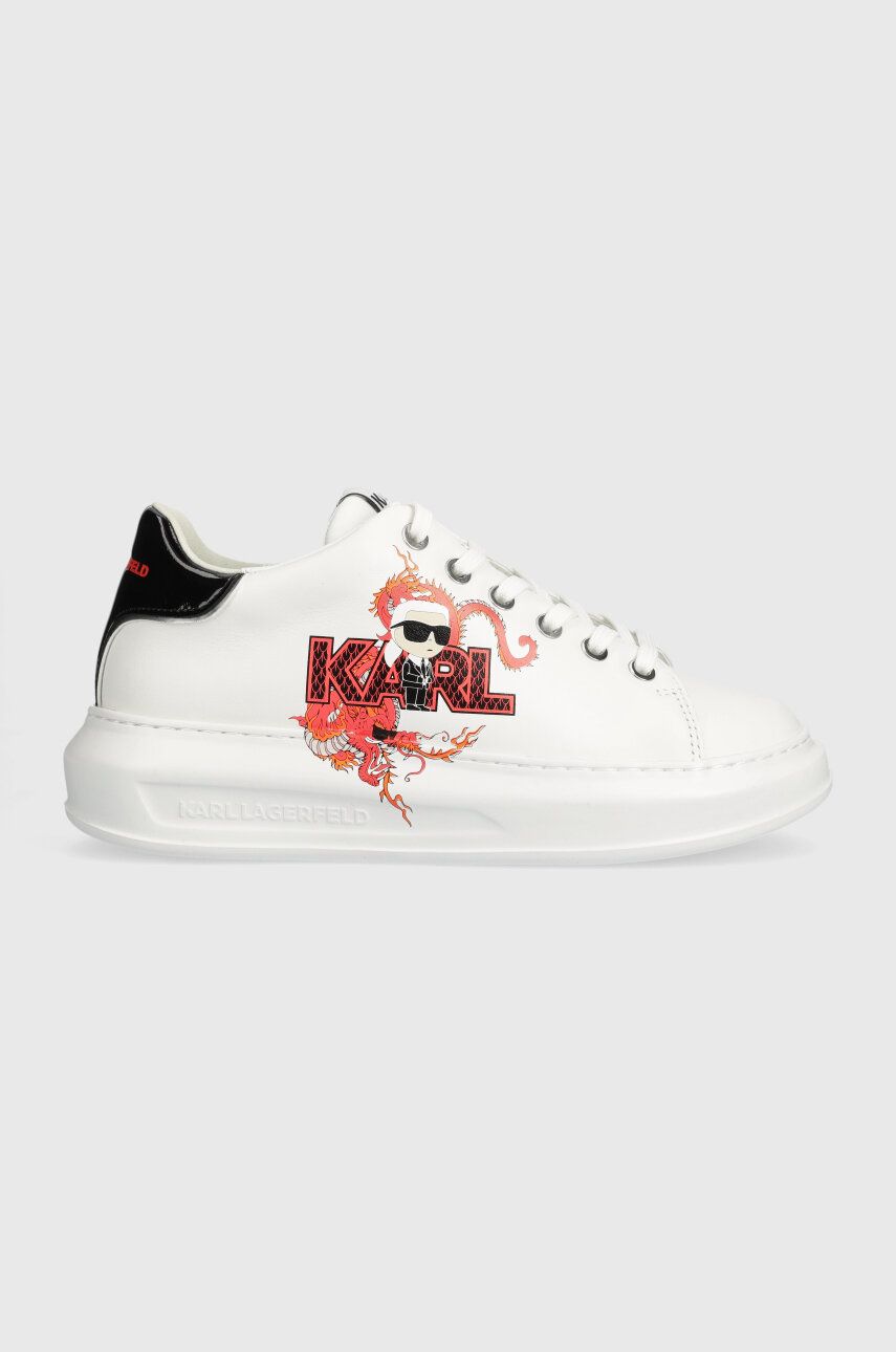 Karl Lagerfeld sneakers din piele KAPRI CNY culoarea alb, KL96524F Karl Lagerfeld sneakers din piele KAPRI CNY culoarea alb, KL96524F