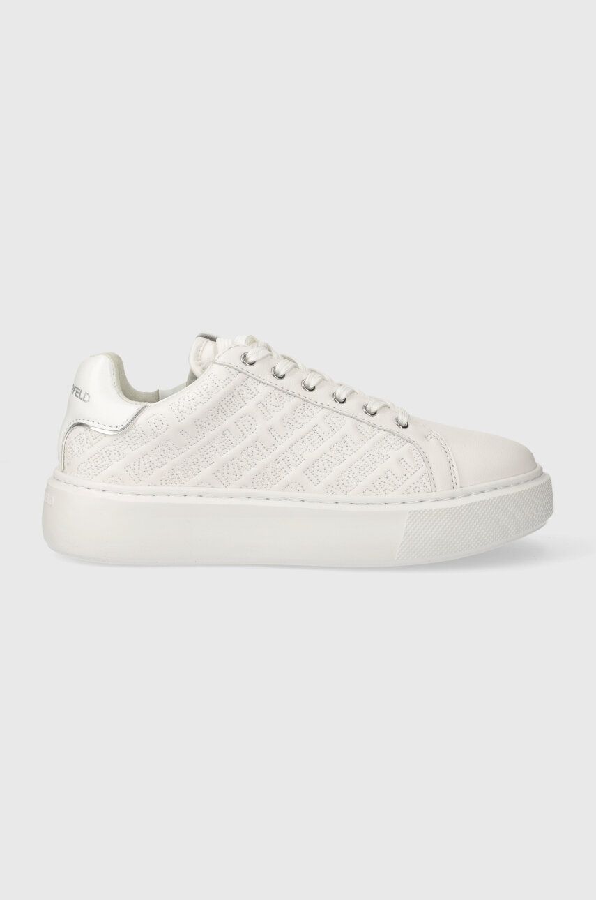 Karl Lagerfeld sneakers din piele MAXI KUP culoarea alb, KL62214 Karl Lagerfeld sneakers din piele MAXI KUP culoarea alb, KL62214