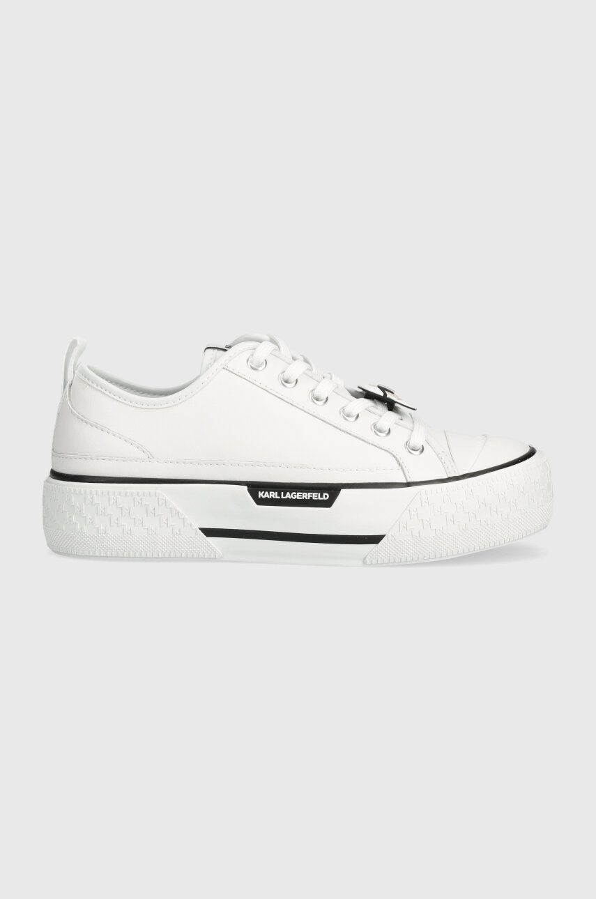 Karl Lagerfeld tenisi de piele KAMPUS MAX III femei, culoarea alb, KL60610 Karl Lagerfeld tenisi de piele KAMPUS MAX III femei, culoarea alb, KL60610