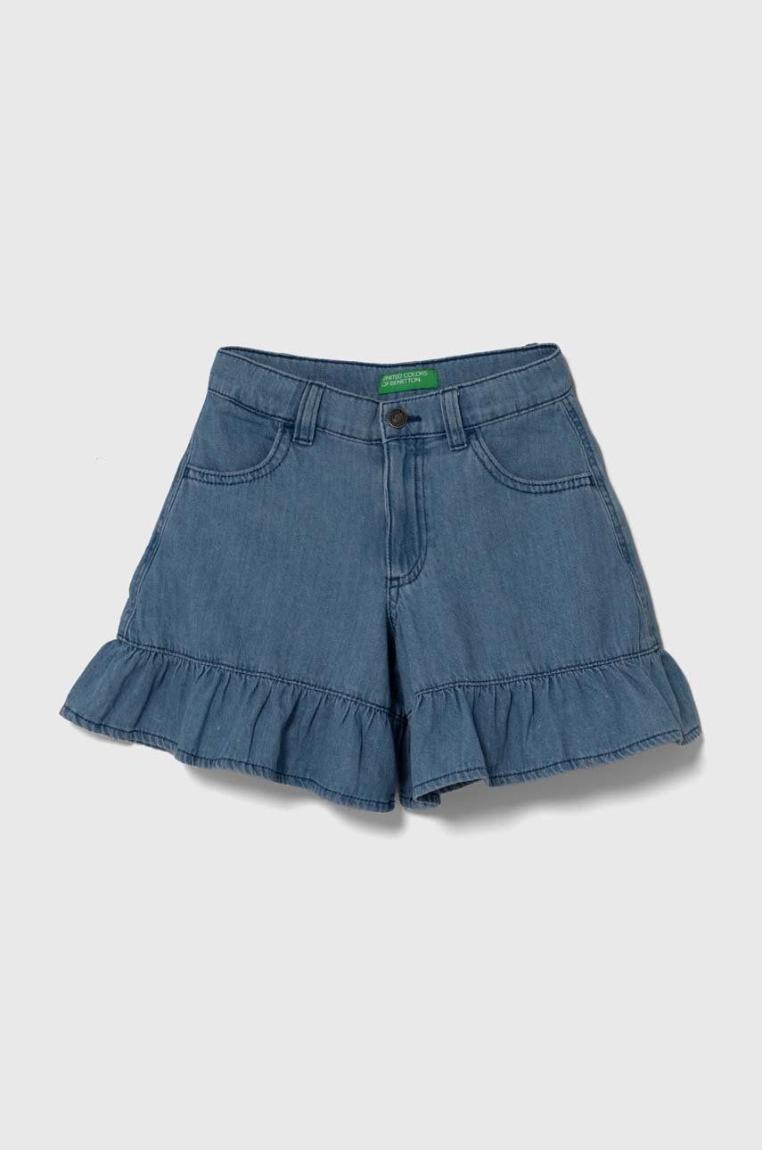 United Colors of Benetton pantaloni scurti din denim pentru copii neted United Colors of Benetton pantaloni scurti din denim pentru copii neted