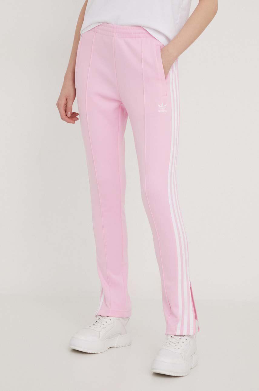 adidas Originals pantaloni de trening Adicolor Classic SST culoarea roz, cu imprimeu, IR8076 adidas Originals pantaloni de trening Adicolor Classic SST culoarea roz, cu imprimeu, IR8076