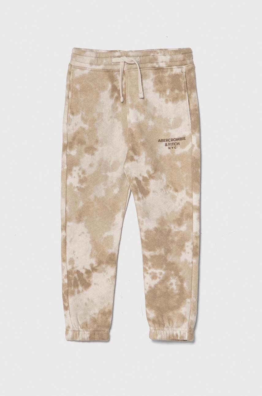 Abercrombie & Fitch pantaloni de trening pentru copii culoarea bej, modelator Abercrombie & Fitch pantaloni de trening pentru copii culoarea bej, modelator