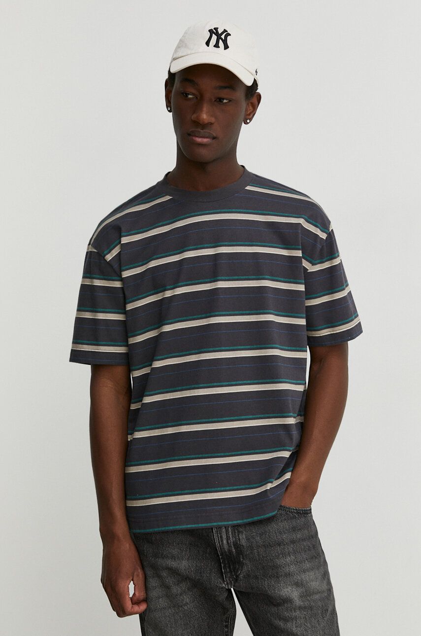 Hollister Co. tricou din bumbac barbati, culoarea gri, modelator Hollister Co. tricou din bumbac barbati, culoarea gri, modelator