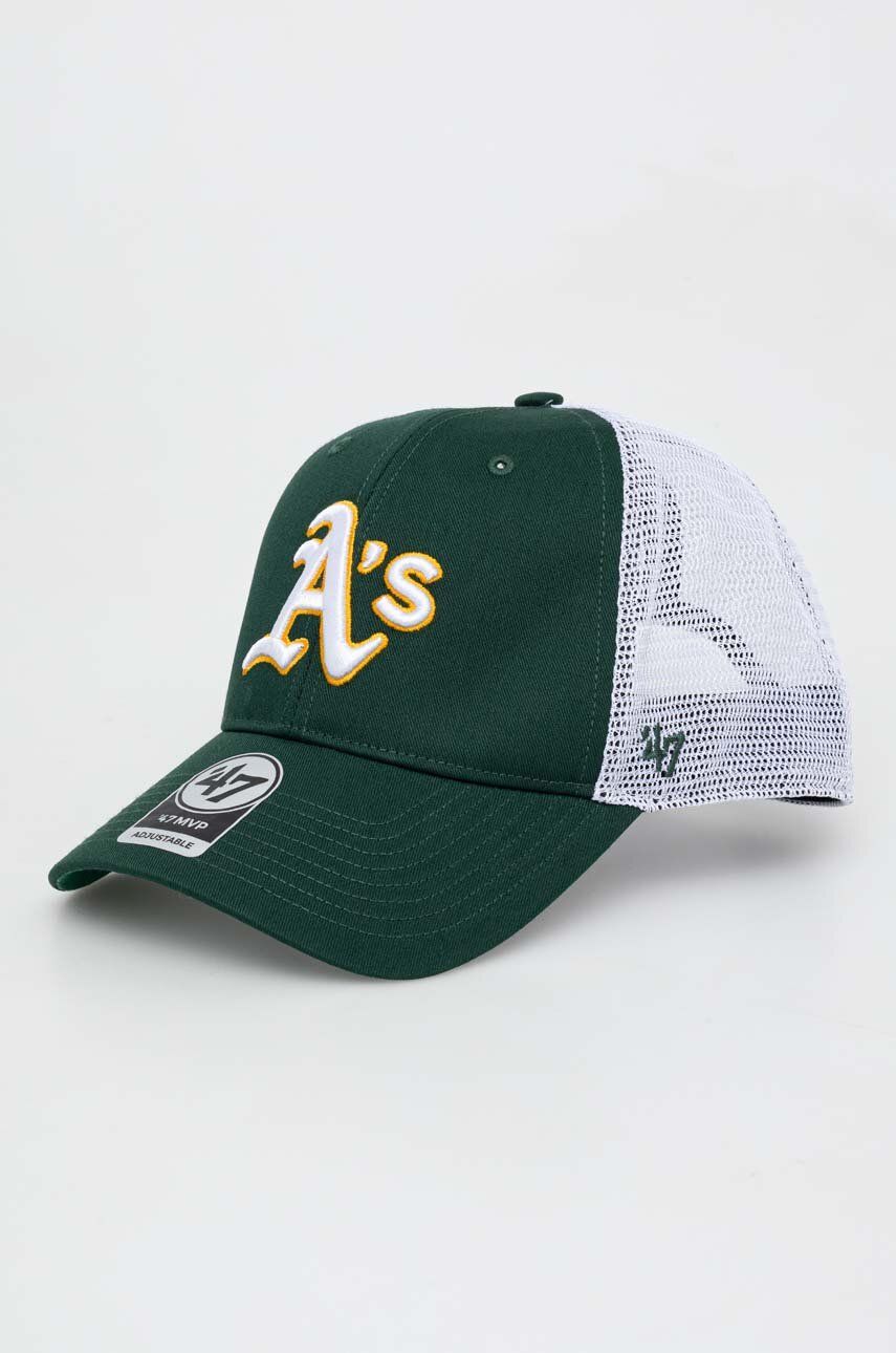 47brand șapcă MLB Oakland Athletics culoarea verde, cu imprimeu B-BRANS18CTP-DG 47brand șapcă MLB Oakland Athletics culoarea verde, cu imprimeu B-BRANS18CTP-DG
