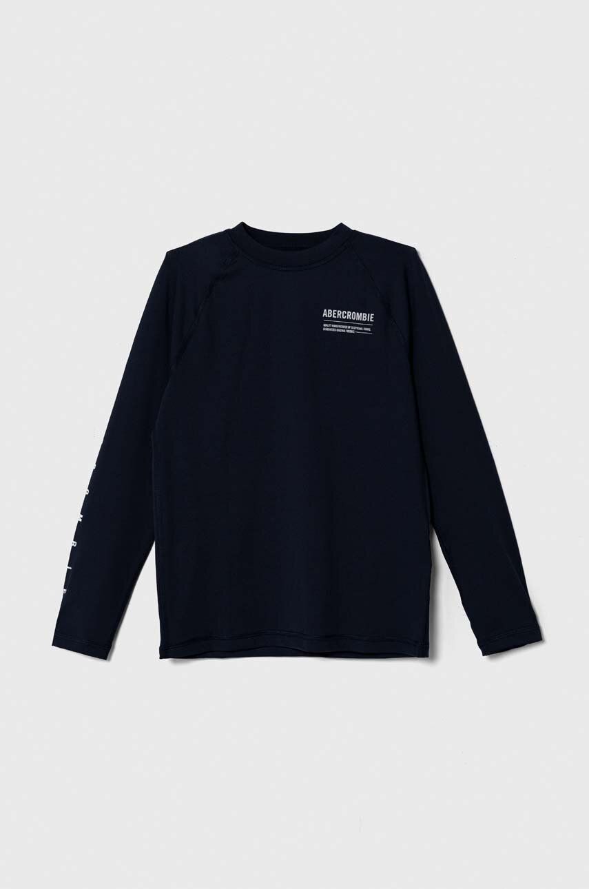 Abercrombie & Fitch longsleeve de baie pentru copii culoarea albastru marin Abercrombie & Fitch longsleeve de baie pentru copii culoarea albastru marin