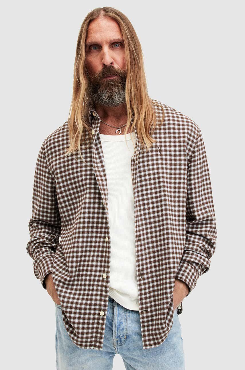 AllSaints camasa din bumbac WAYANDA barbati, cu guler clasic, relaxed AllSaints camasa din bumbac WAYANDA barbati, cu guler clasic, relaxed