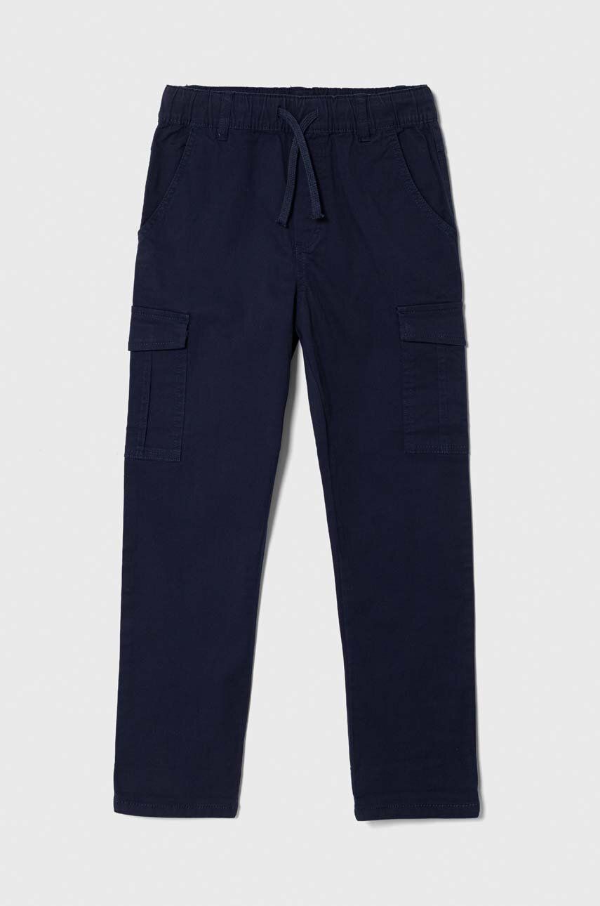 United Colors of Benetton pantaloni copii culoarea albastru marin, neted United Colors of Benetton pantaloni copii culoarea albastru marin, neted