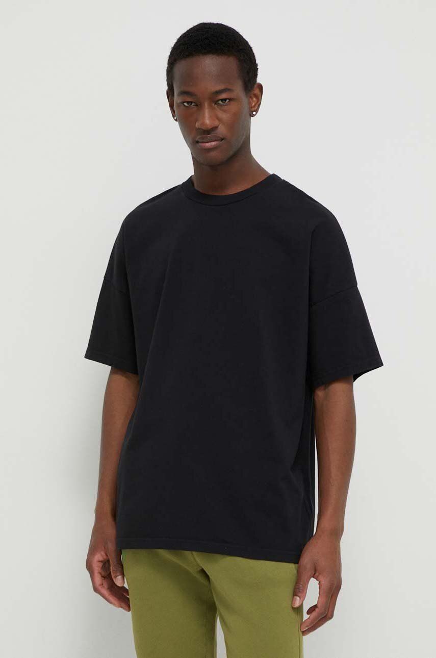 American Vintage tricou din bumbac barbati, culoarea negru, neted American Vintage tricou din bumbac barbati, culoarea negru, neted