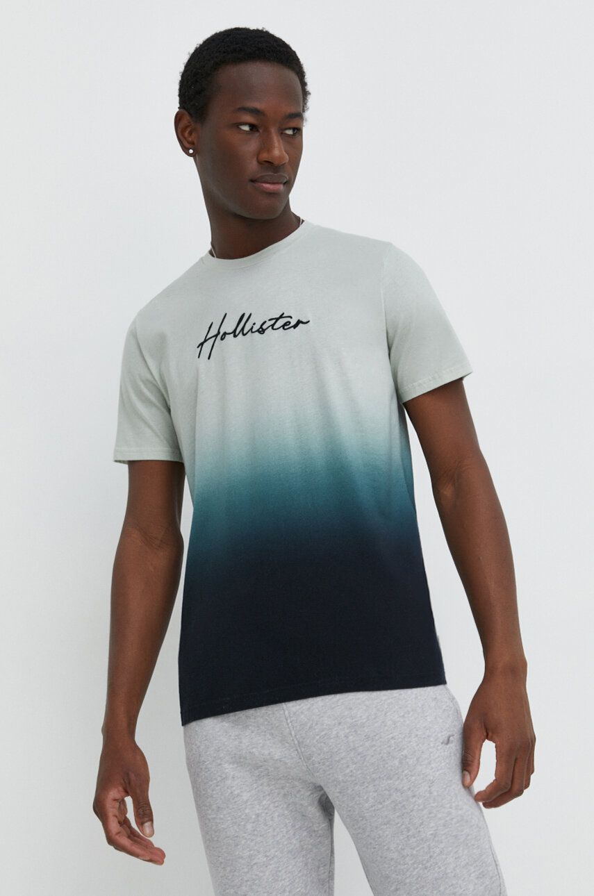 Hollister Co. tricou din bumbac barbati, culoarea verde, modelator Hollister Co. tricou din bumbac barbati, culoarea verde, modelator