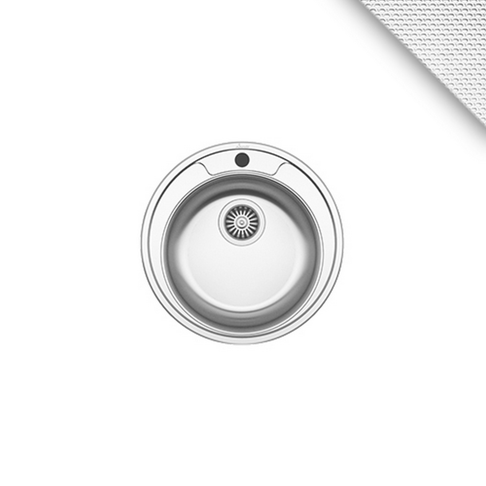Chiuveta Sanobi, 1 Cuva universala, Inox texturat, pe blat, D 49 cm Chiuveta Sanobi, 1 Cuva universala, Inox texturat, pe blat, D 49 cm