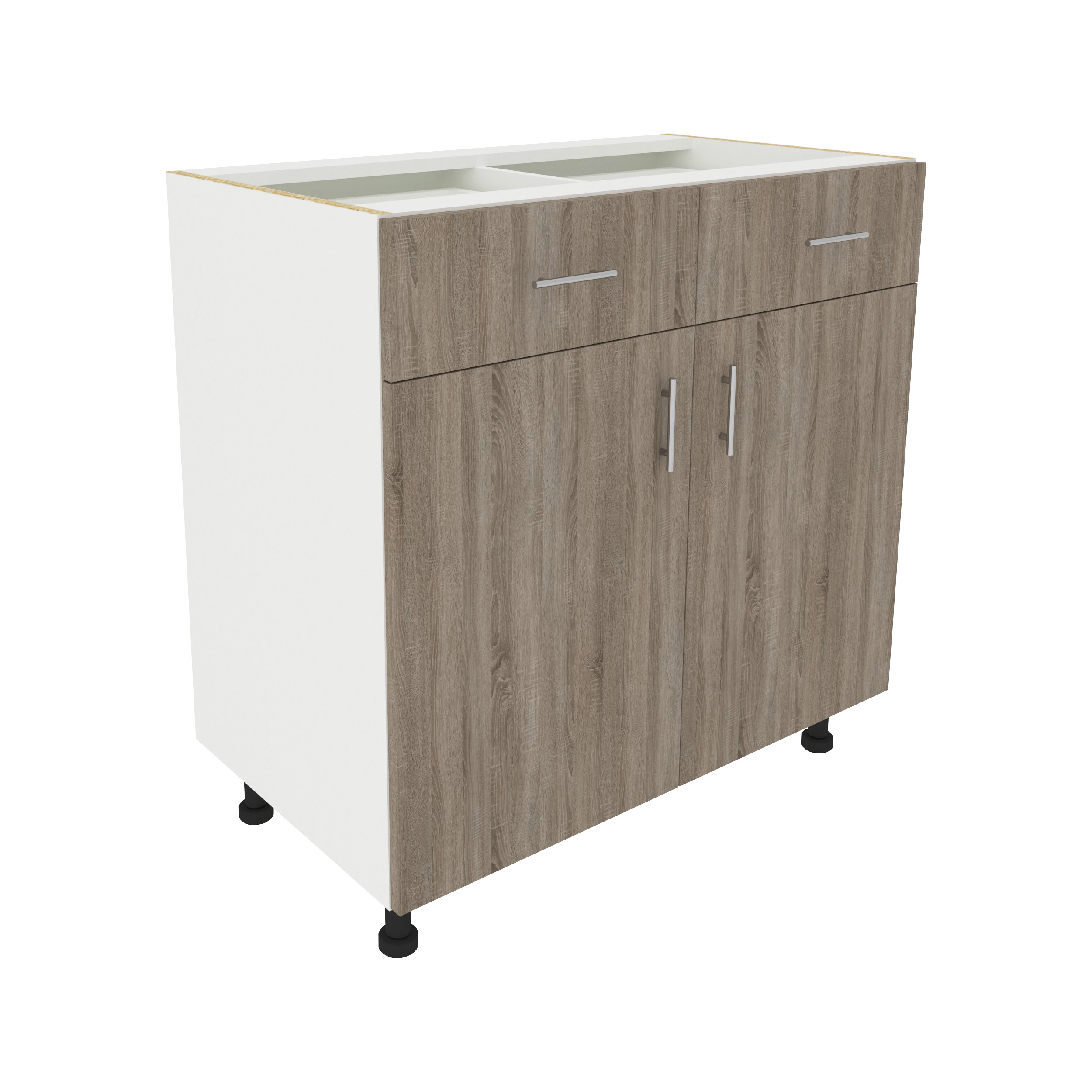 Corp Baza Karo, 2 Sertare, 2 Usi, Stejar Sonoma Inchis/Alb, 80 x 50 x 80 cm Corp Baza Karo, 2 Sertare, 2 Usi, Stejar Sonoma Inchis/Alb, 80 x 50 x 80 cm