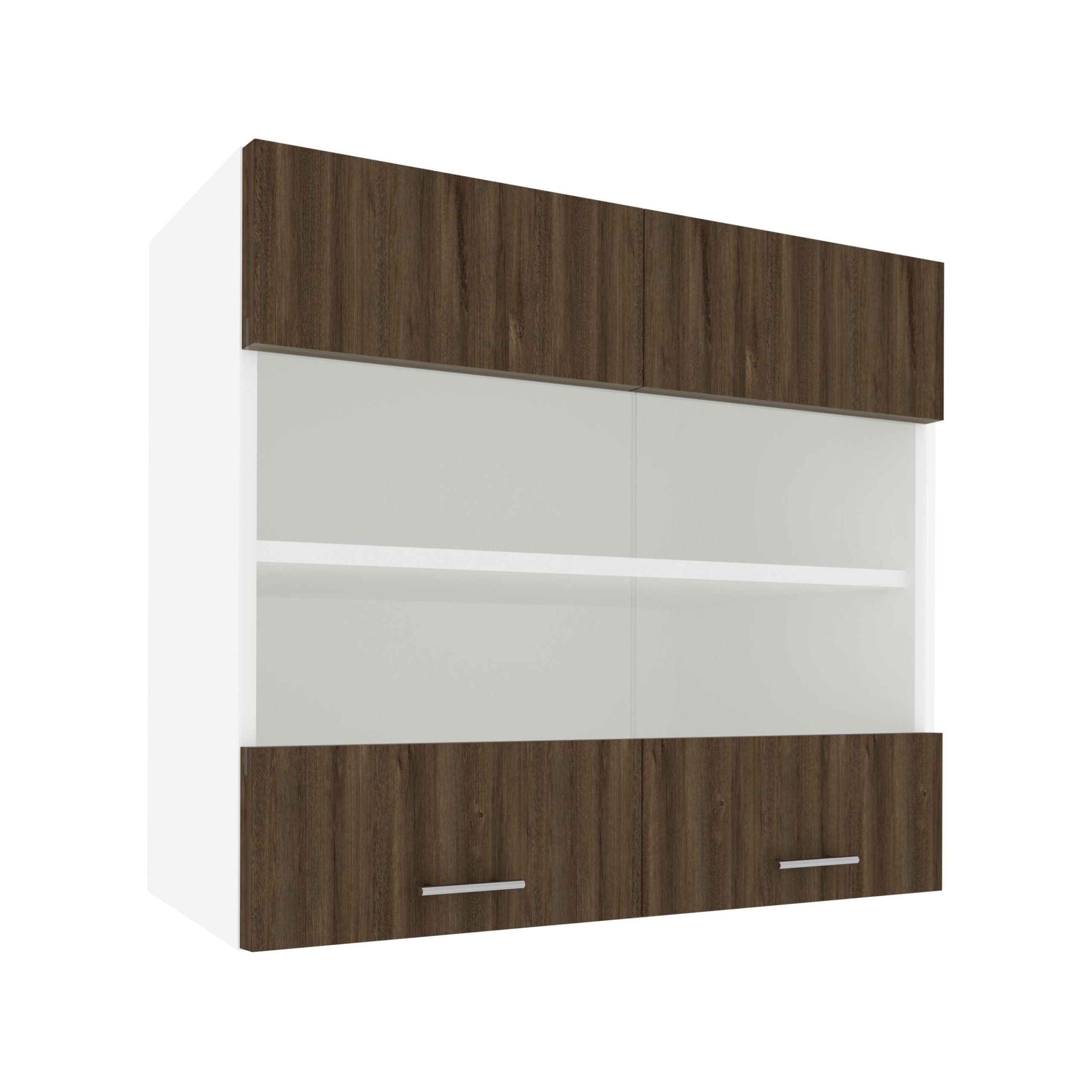 Corp Superior Karo, 2 Usi, cu sticla, Stejar Bronz/Alb, 80 x 30 x 60 cm Corp Superior Karo, 2 Usi, cu sticla, Stejar Bronz/Alb, 80 x 30 x 60 cm