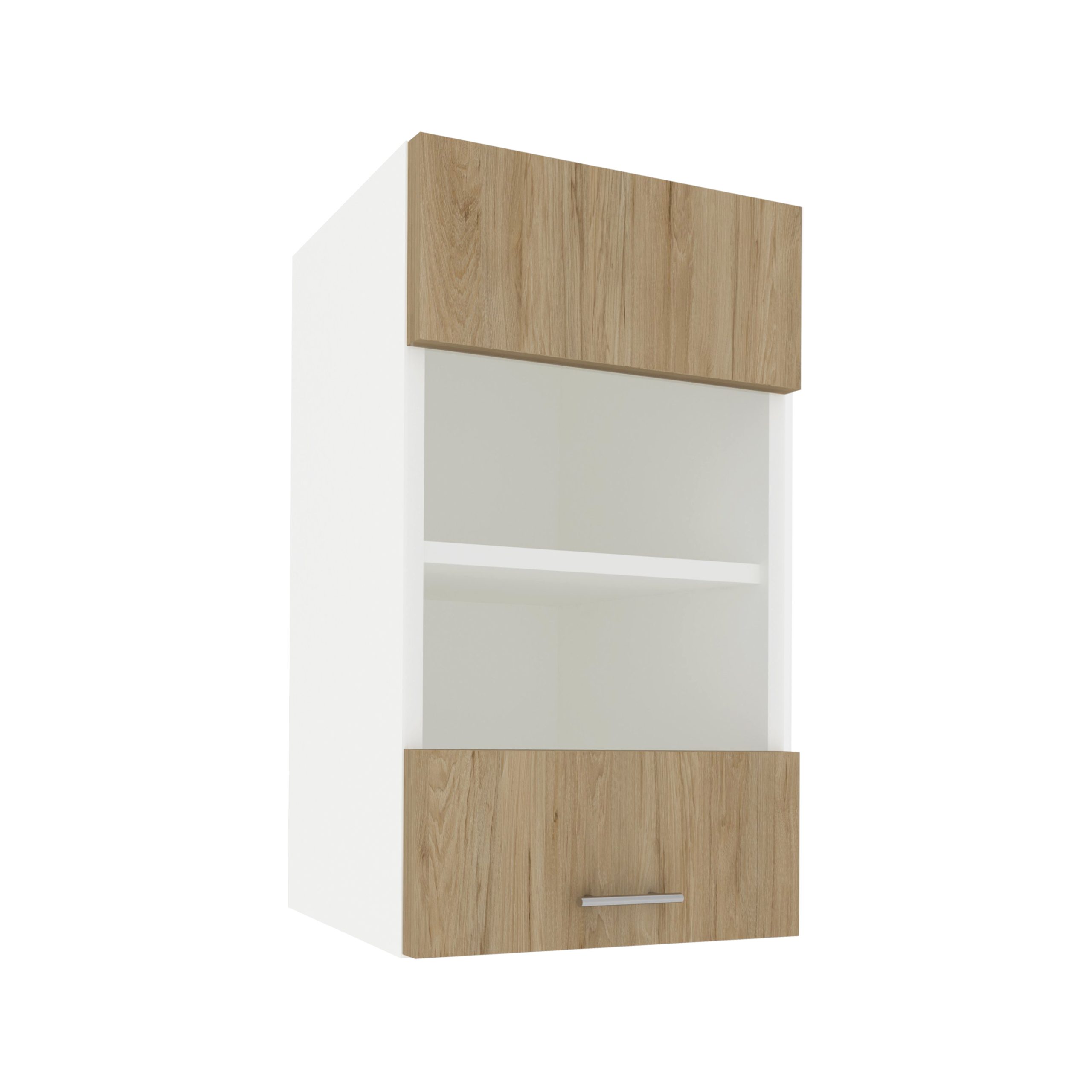 Corp Superior Karo, O Usa, cu sticla, Lemn Natural/Alb, 40 x 30 x 60 cm Corp Superior Karo, O Usa, cu sticla, Lemn Natural/Alb, 40 x 30 x 60 cm