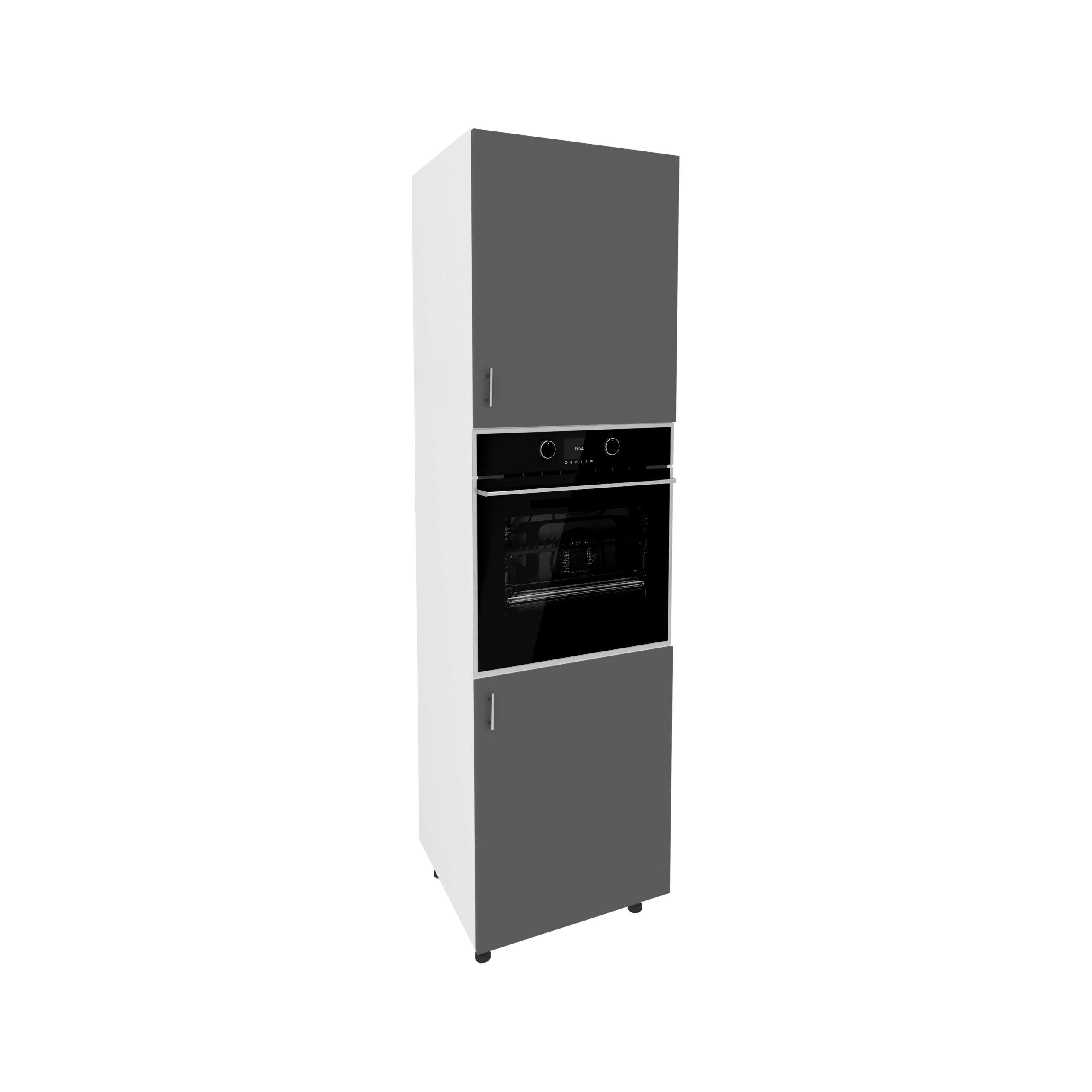 Corp Turn Karo, 2 Usi, cu spatiu cuptor, Antracit/Alb, 60 x 57 x 210 cm Corp Turn Karo, 2 Usi, cu spatiu cuptor, Antracit/Alb, 60 x 57 x 210 cm