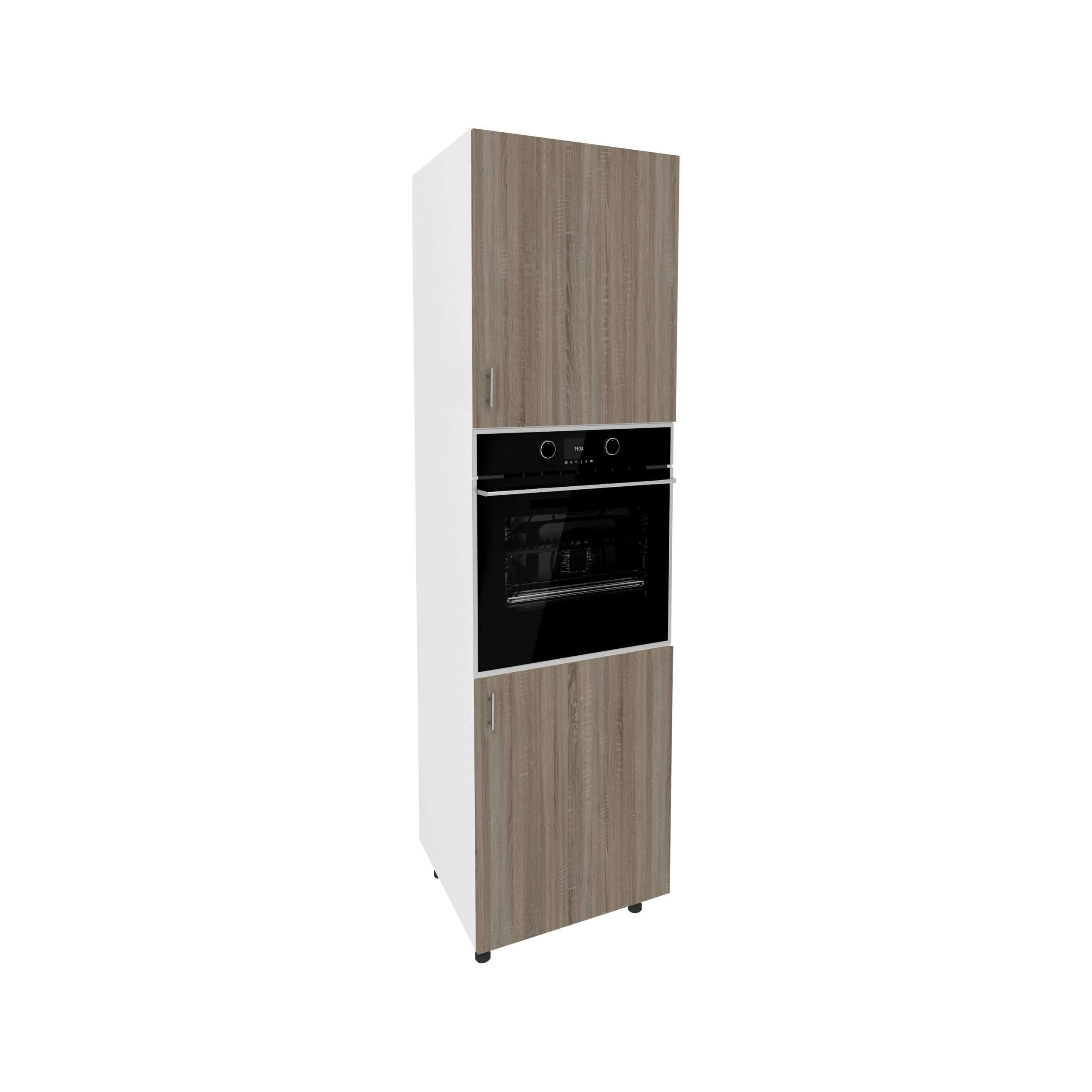 Corp Turn Karo, 2 Usi, cu spatiu cuptor, Stejar Sonoma Inchis/Alb, 60 x 57 x 210 cm Corp Turn Karo, 2 Usi, cu spatiu cuptor, Stejar Sonoma Inchis/Alb, 60 x 57 x 210 cm