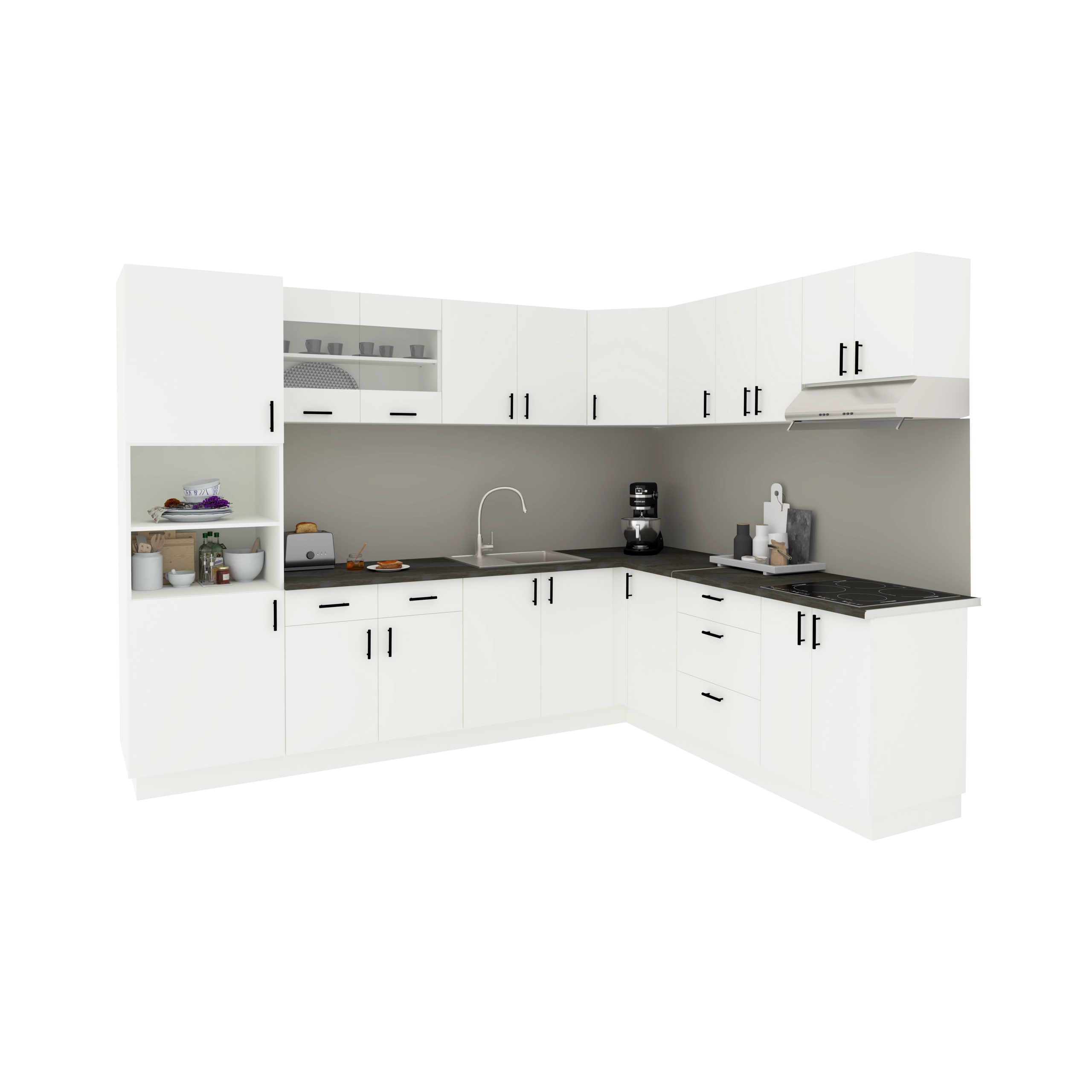 Set Bucatarie Colt Karo V36, Alb, Blat Thermo 28 mm, L 320 x 160 cm Set Bucatarie Colt Karo V36, Alb, Blat Thermo 28 mm, L 320 x 160 cm