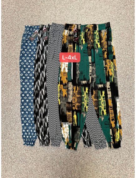 Pantaloni cu elastic de damă, lungi L-9XL 12/set modele combinate ENGROSS Pantaloni cu elastic de damă, lungi L-9XL 12/set modele combinate ENGROSS