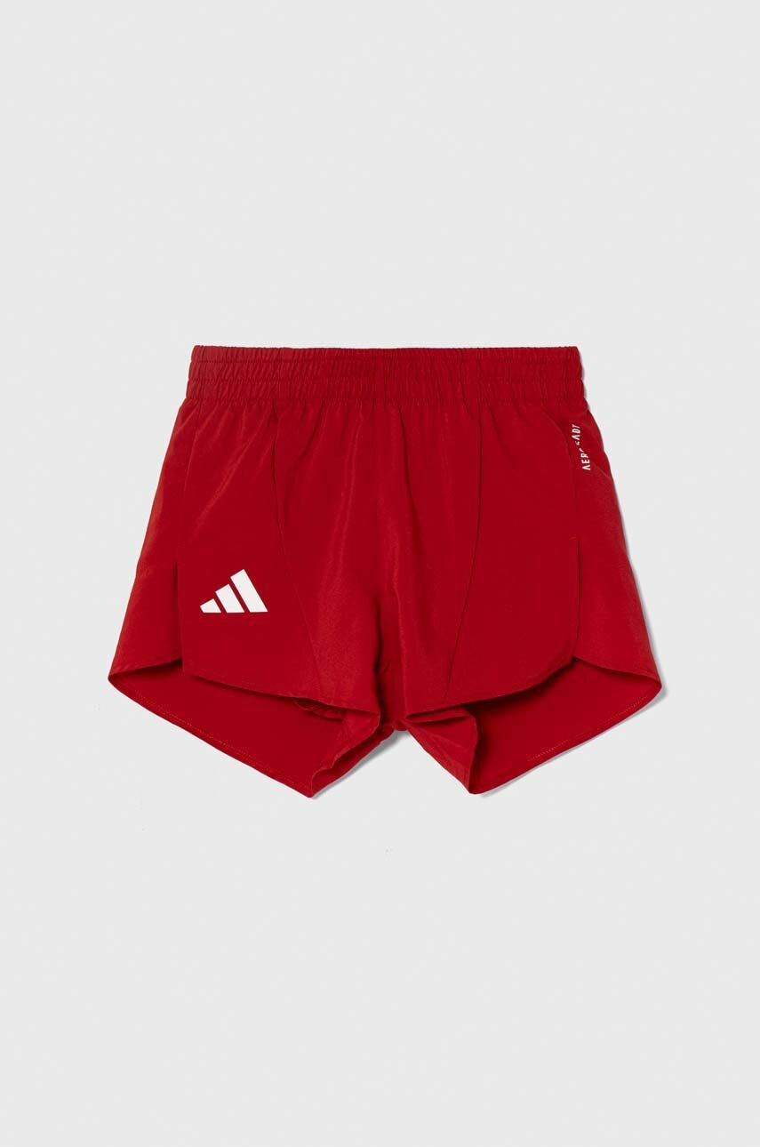adidas pantaloni scurti copii culoarea rosu, cu imprimeu, talie reglabila adidas pantaloni scurti copii culoarea rosu, cu imprimeu, talie reglabila