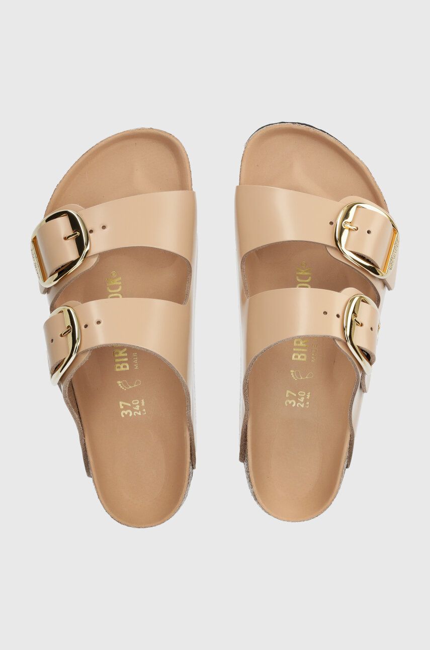 Birkenstock slapi de piele Arizona Big Buckle femei, culoarea bej, 1026478 Birkenstock slapi de piele Arizona Big Buckle femei, culoarea bej, 1026478