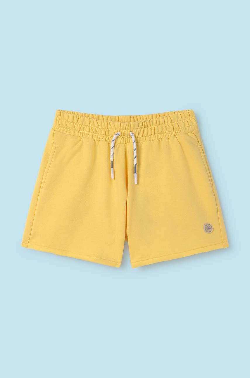 Mayoral pantaloni scurti copii culoarea galben, neted Mayoral pantaloni scurti copii culoarea galben, neted