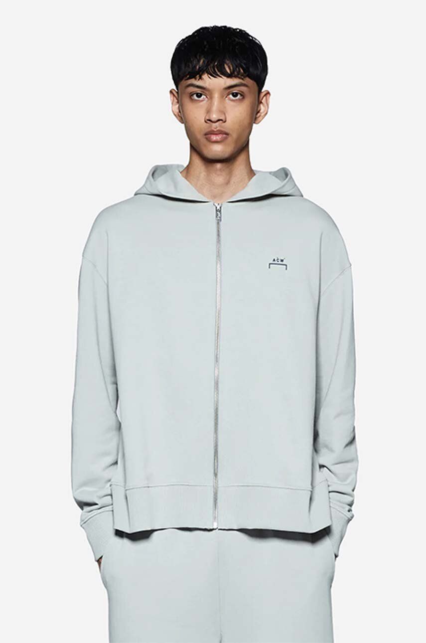 A-COLD-WALL* hanorac de bumbac Brutalist Zip Hoodie bărbați, culoarea gri, cu glugă, cu imprimeu ACWMW073.-LIGHTGREY A-COLD-WALL* hanorac de bumbac Brutalist Zip Hoodie bărbați, culoarea gri, cu glugă, cu imprimeu ACWMW073.-LIGHTGREY