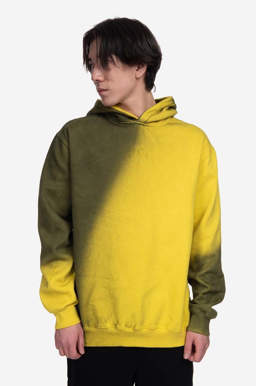 A-COLD-WALL* hanorac de bumbac Gradient Hoodie bărbați, culoarea galben, cu glugă, cu model ACWMW100-YELLOW A-COLD-WALL* hanorac de bumbac Gradient Hoodie bărbați, culoarea galben, cu glugă, cu model ACWMW100-YELLOW