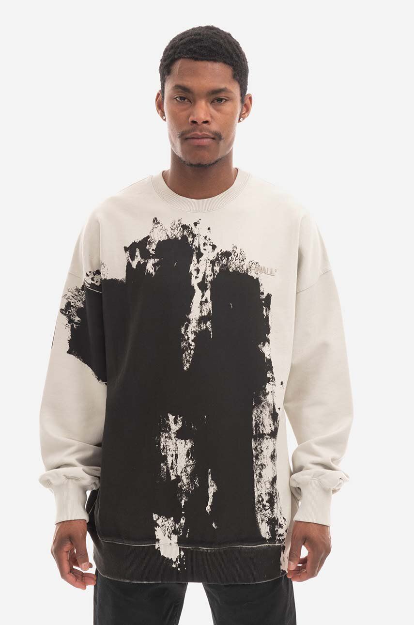 A-COLD-WALL* hanorac de bumbac Relaxed Crewneck bărbați, culoarea negru, cu model ACWMW087-BLACK A-COLD-WALL* hanorac de bumbac Relaxed Crewneck bărbați, culoarea negru, cu model ACWMW087-BLACK