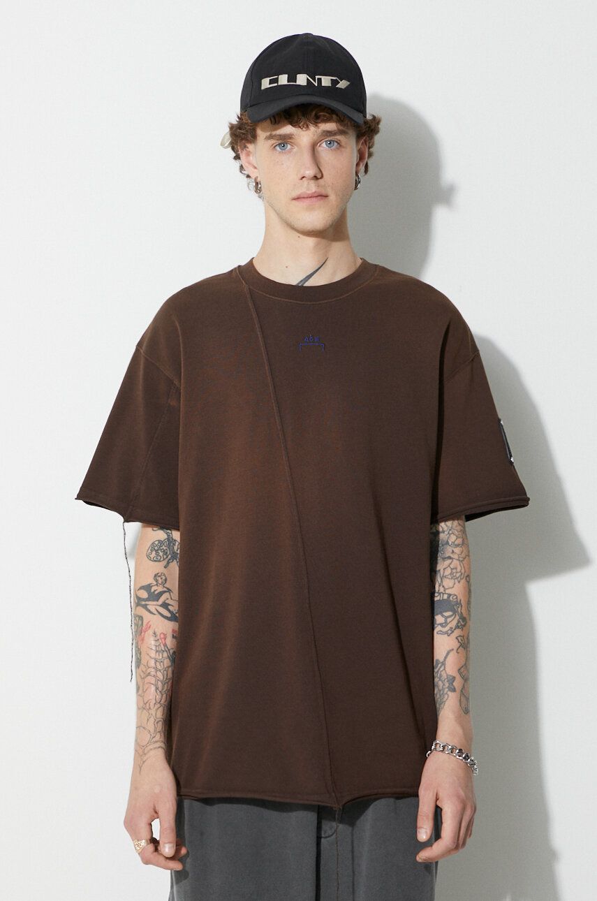 A-COLD-WALL* tricou din bumbac SHIRAGA T-SHIRT culoarea maro, uni ACWMTS158B A-COLD-WALL* tricou din bumbac SHIRAGA T-SHIRT culoarea maro, uni ACWMTS158B