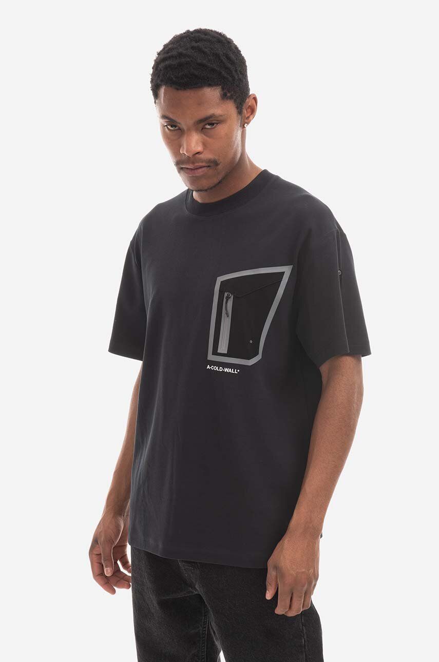 A-COLD-WALL* tricou din bumbac Technical Polygon T-Shirt culoarea negru, cu imprimeu ACWMTS089.-MIDGREY A-COLD-WALL* tricou din bumbac Technical Polygon T-Shirt culoarea negru, cu imprimeu ACWMTS089.-MIDGREY