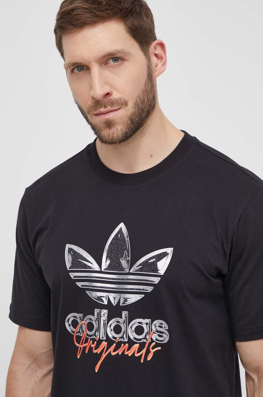 adidas Originals tricou din bumbac bărbați, culoarea negru, cu imprimeu IS0227 adidas Originals tricou din bumbac bărbați, culoarea negru, cu imprimeu IS0227