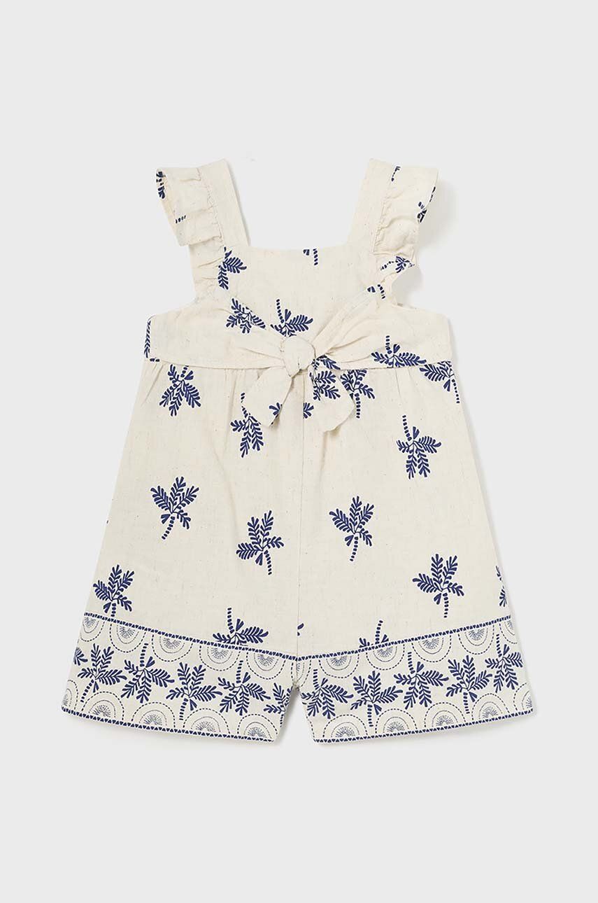 Mayoral combinezon bebe culoarea albastru marin, cu amestec de in Mayoral combinezon bebe culoarea albastru marin, cu amestec de in