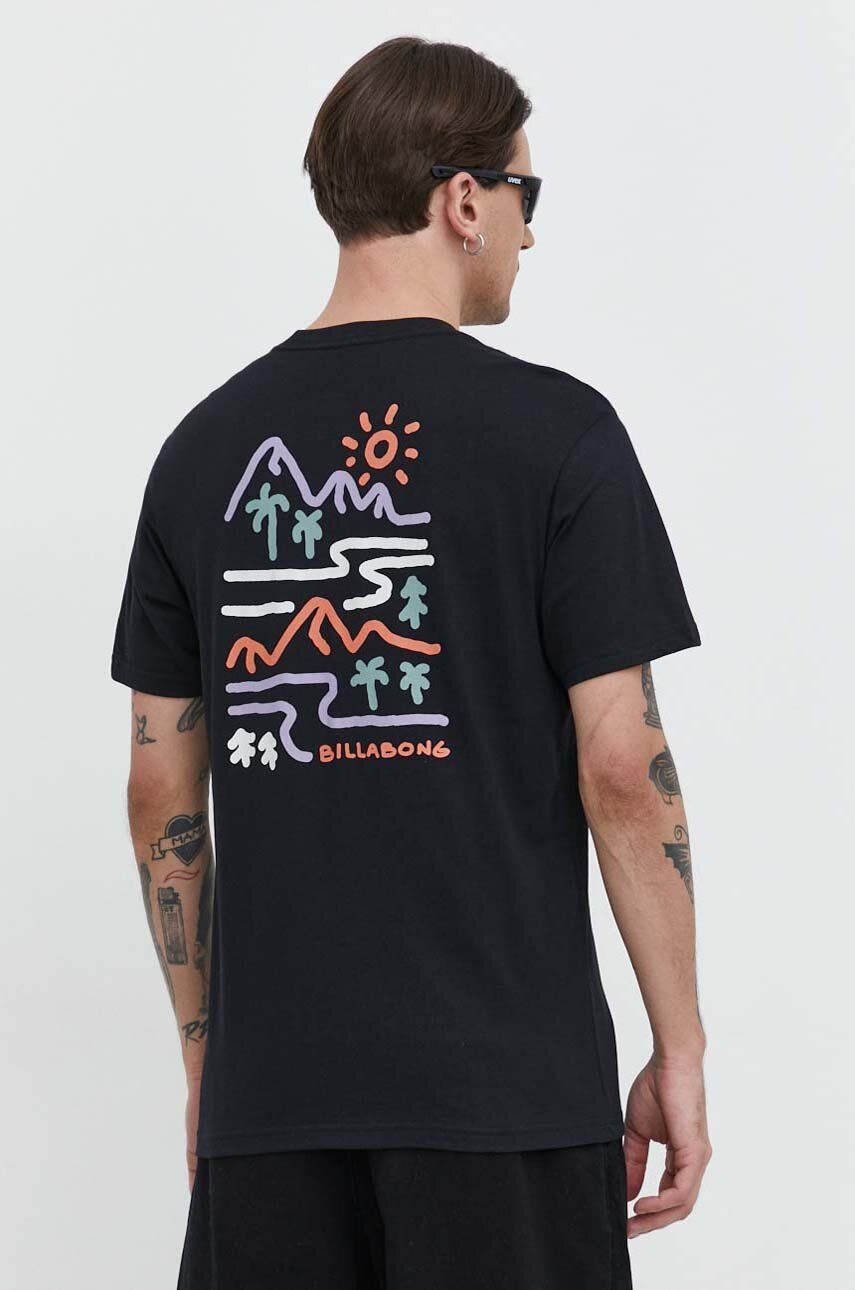 Billabong tricou din bumbac BILLABONG X ADVENTURE DIVISION barbati, culoarea negru, cu imprimeu Billabong tricou din bumbac BILLABONG X ADVENTURE DIVISION barbati, culoarea negru, cu imprimeu