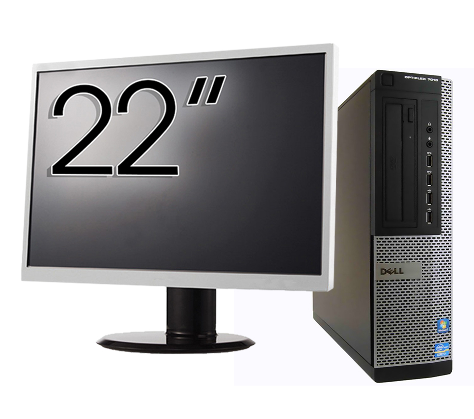 Pachet Calculator Second Hand DELL OptiPlex 7010 Desktop, Intel Core i7-3770 3.40GHz, 8GB DDR3, 240GB SSD Nou + Monitor 22 Inch