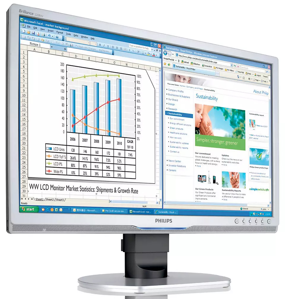 Monitor Second Hand Philips 220BW, 22 Inch LCD, 1680 x 1050, VGA, DVI, USB Monitor Second Hand Philips 220BW, 22 Inch LCD, 1680 x 1050, VGA, DVI, USB