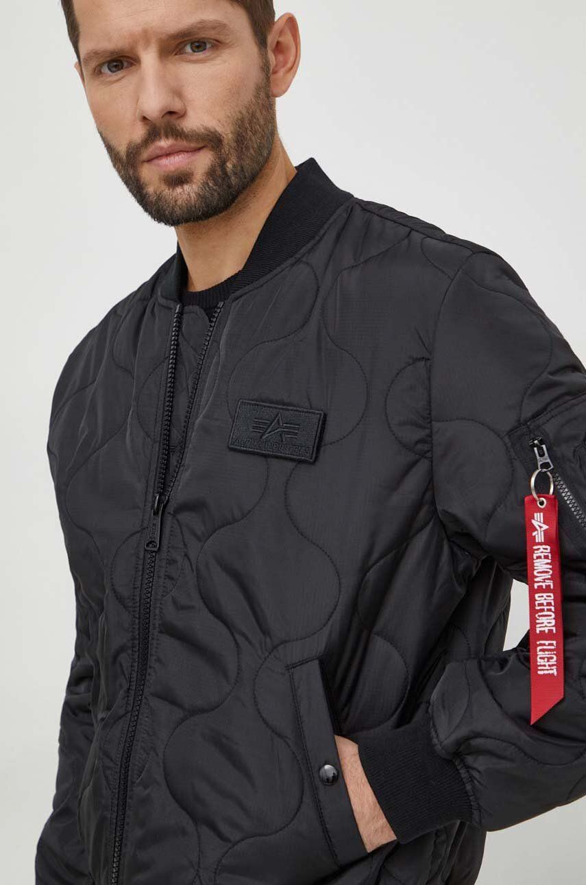 Alpha Industries geaca bomber MA-1 ALS barbati, culoarea negru, de tranzitie Alpha Industries geaca bomber MA-1 ALS barbati, culoarea negru, de tranzitie